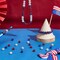 120pcs 4th of July Patriotic Beads 10mm Crystal Beads Red Blue Bead Polymer Clay Pave Disco Ball Craft Bead for Independence Day Friendship Bracelet Necklace Earring Jewelry Making